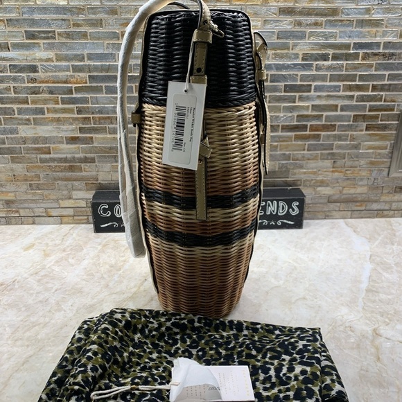 ULLA JOHNSON Meadow leather-trimmed rattan bottle bag - Picture 5 of 12